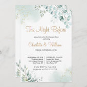 金ゴールドユーカリ離れグリーリハーサルディナー 招待状 (正面/裏面)