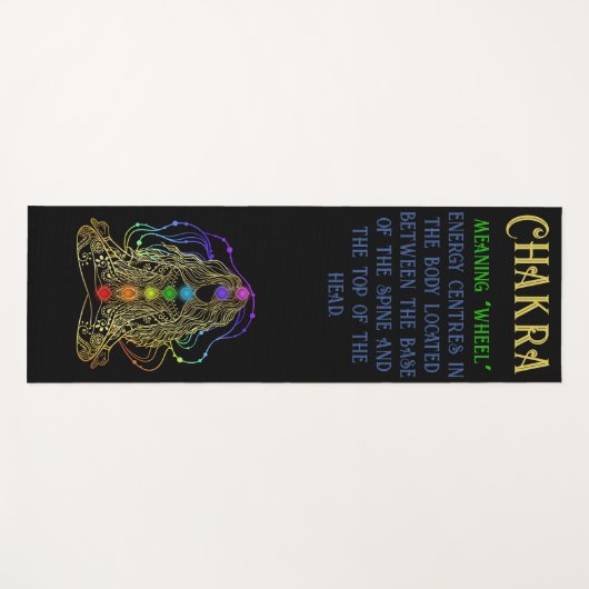 金ゴールドヨガガガールカラフルチャクラ ヨガマット (正面(横))