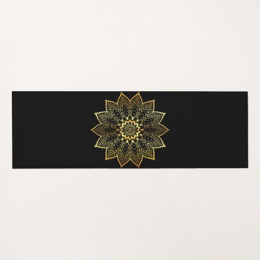 金ゴールドヨガガールウィズチャクラ ヨガマット (裏面(横))