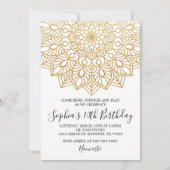 金ゴールドヨガ誕生日招待状 招待状 (正面)