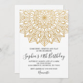 金ゴールドヨガ誕生日招待状 招待状 (正面/裏面)