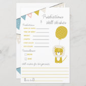 金ゴールドライオンの予測とWell Wish赤ちゃんシャワーゲーム (正面/裏面)