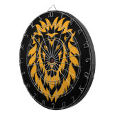 金ゴールドライオンの大きなグラフィック(黒) ダーツボード (正面右)