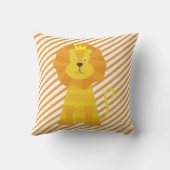 金ゴールドライオンオレンジアンドホワイトストライプ装飾用クッション クッション (裏面)