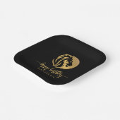 金ゴールドライオンレオハッピーバースデー名 ペーパープレート (傾斜あり)