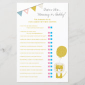 金ゴールドライオン誰のママ/パパの赤ちゃんシャワーゲーム (正面)