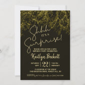 金ゴールドライツサプライズ誕生日パーティー 招待状 (正面)