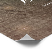 金ゴールドライツ素朴カントリー結婚式のウェルカムサイン ポスター (角)