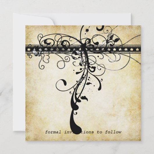 金ゴールドライトが黒ファンキーく渦巻き日付保存 セーブザデート (裏面)