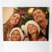 金ゴールドライトジョイブロック文字（ポインセチア付き） 三つ折りクリスマスカード (内部最初)