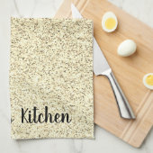 金ゴールドライトソフトグリッタースパーソナライズ キッチンタオル (四つ折り)