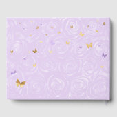 金ゴールドライトパープルバラエレガント写真キンセアニェラ ゲストブック (裏面)