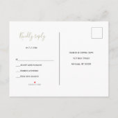 金ゴールドライトchalkboard結婚式rsvpポストカード インビテーションポストカード (裏面)