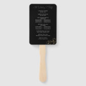 金ゴールドライニングフローラ結婚式 プログラム2 – 黒 ハンドファン (裏面)