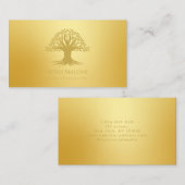 金ゴールドライフツリーヨガインストラクター名刺 名刺 (正面/裏面)