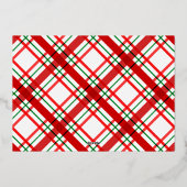 金ゴールドラインの挿入Plaidクリスマスフレーム写真 箔シーズンカード (裏面)