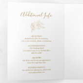 金ゴールドラインアートフローラエレガントウェディング 三つ折り招待状 (内部最初)