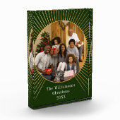 金ゴールドライングリーンファミリークリスマス フォトブロック (左)