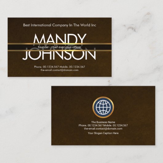 金ゴールドラインズプラカードエクサイトブラウングランジCEO 名刺 (正面/裏面)