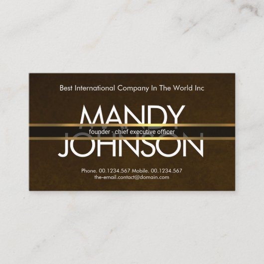 金ゴールドラインズプラカードエクサイトブラウングランジCEO 名刺 (正面)