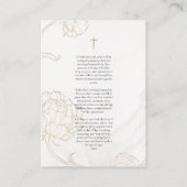金ゴールドラインフラワーズ結婚オーソドックス祈りの言葉カード プレイスカード (裏面)