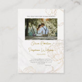 金ゴールドラインフラワーズ結婚オーソドックス祈りの言葉カード プレイスカード (正面)