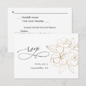 金ゴールドラインフローラオンラインW食事RSVP 出欠カード (正面/裏面)