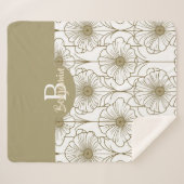 金ゴールドラインフローラルパターンシェルパブランケット シェルパブランケット (正面(横))