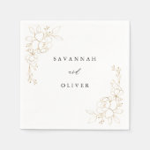 金ゴールドラインフローラ名ナプキンス スタンダードカクテルナプキン (正面)