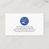 金ゴールドラインブルーシェード配管サービス 名刺 (裏面)