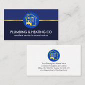 金ゴールドラインブルーシェード配管サービス 名刺 (正面/裏面)