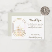 金ゴールドラインボート海サンキューカード ノートカード (正面/裏面インサイチュ)