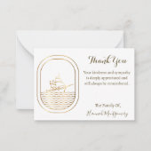 金ゴールドラインボート海サンキューカード ノートカード (正面)