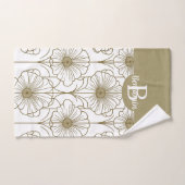 金ゴールドライン花柄タオル バスタオルセット (ハンドタオル)