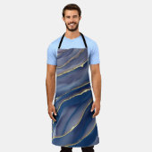 金ゴールドライン：高級抽象芸術の風景 エプロン (着用した状態)