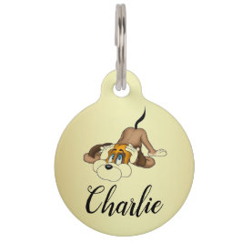 金ゴールドラウンドカスタムペットタグ/引用文 ペット　ネームタグ