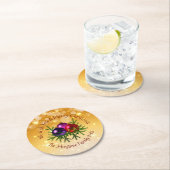 金ゴールドラウンド紙Coに一致する名前の追加 ラウンドペーパーコースター (インサイチュ)