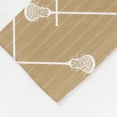 金ゴールドラクロスホワイトスティックパターン（の模様が）ある フリースブランケット (角)