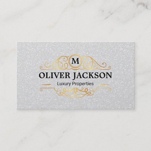 金ゴールドラグジュアリーエレメント |きらめくシーケンスの背景 名刺 (正面)