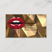 金ゴールドラグジュアリーグラムレッドドリップドリップリップメイクアップ 名刺 (裏面)