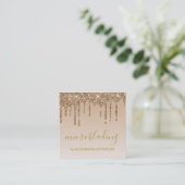 金ゴールドラグジュアリーグリッタースパークルマイクロブラディング スクエア名刺 (スタンド正面)