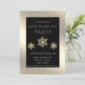 金ゴールドラグジュアリースノーフレーク新年のイブパーティー 招待状 (スタンド正面)