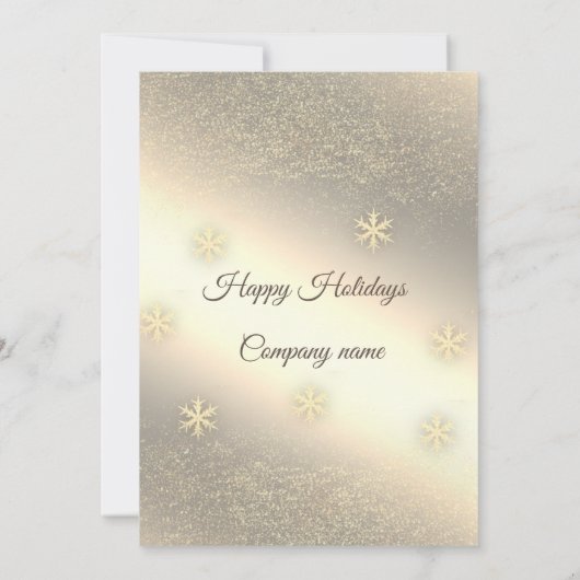 金ゴールドラグジュアリースノーフレーク新年のイブパーティー 招待状 (裏面)