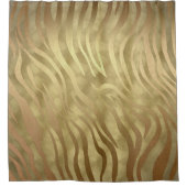 金ゴールドラグジュアリーゼブラジャングルサファリグラム シャワーカーテン (正面)