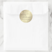 金ゴールドラグジュアリートレンディーホリデークリスマススノーフレーク ラウンドシール (バッグ)