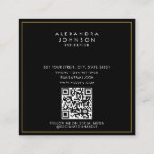 金ゴールドラグジュアリーナンバーインフルエンサーの写真 スクエア名刺 (裏面)