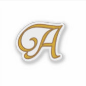 金ゴールドラグジュアリーモノグラムAステッカー シール (正面)