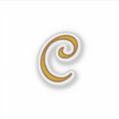 金ゴールドラグジュアリーモノグラムCステッカー シール (正面)