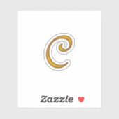 金ゴールドラグジュアリーモノグラムCステッカー シール (シート)