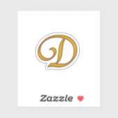 金ゴールドラグジュアリーモノグラムDステッカー シール (シート)